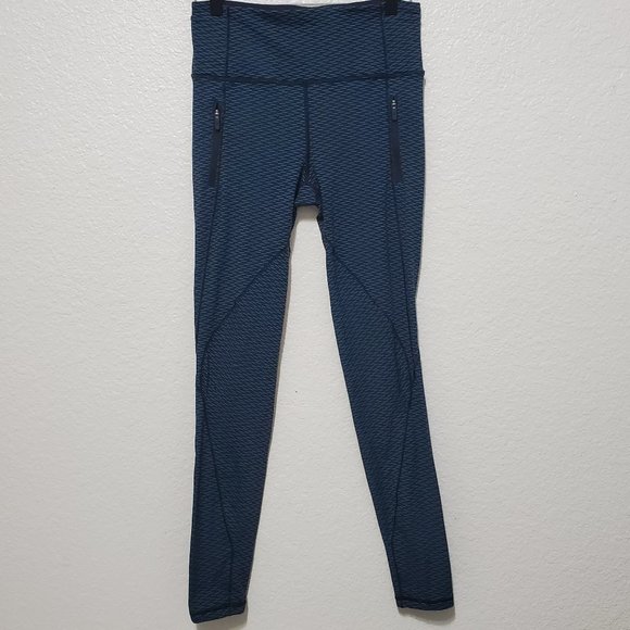 Lululemon Run It Out Tight Leggings pant black teal luxtreme high rise - Picture 3 of 13